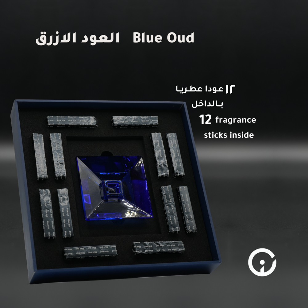 Pure, rich, and aromatic blue oud in 12 pieces